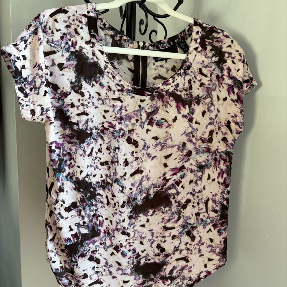Cynthia Rowley Multicolor Abstract Short Sleeve Top